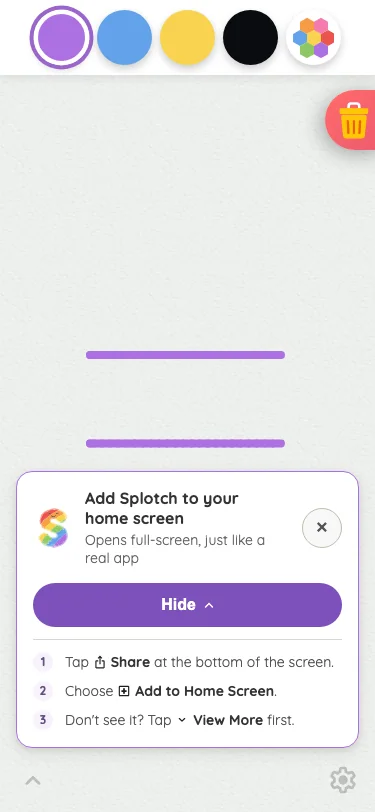 Install banner · instructions in light mode at iPhone 13 mini in portrait