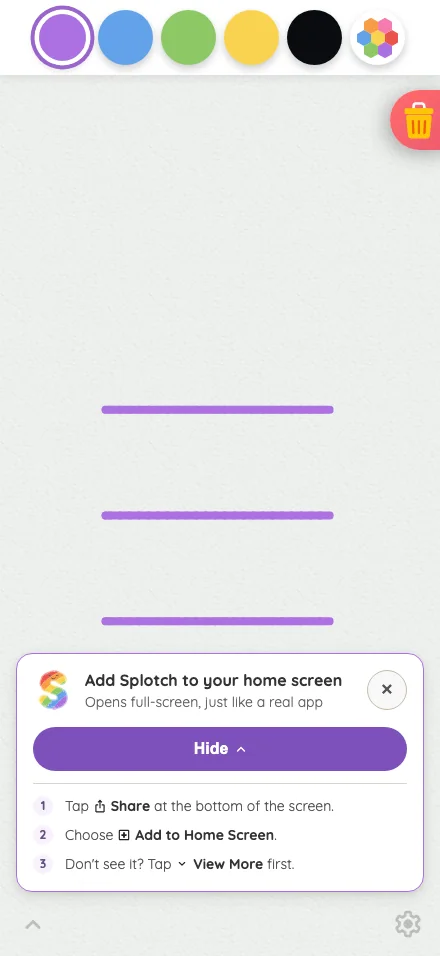 Install banner · instructions in light mode at iPhone 16 Pro Max in portrait
