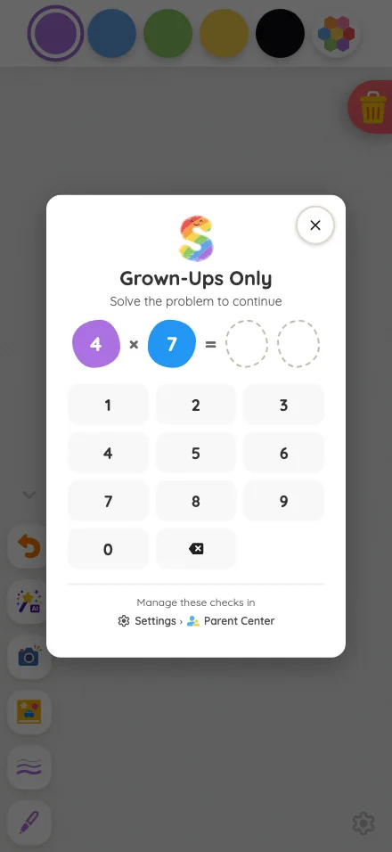 Grown-Ups Only gate in light mode at iPhone 16 Pro Max in portrait