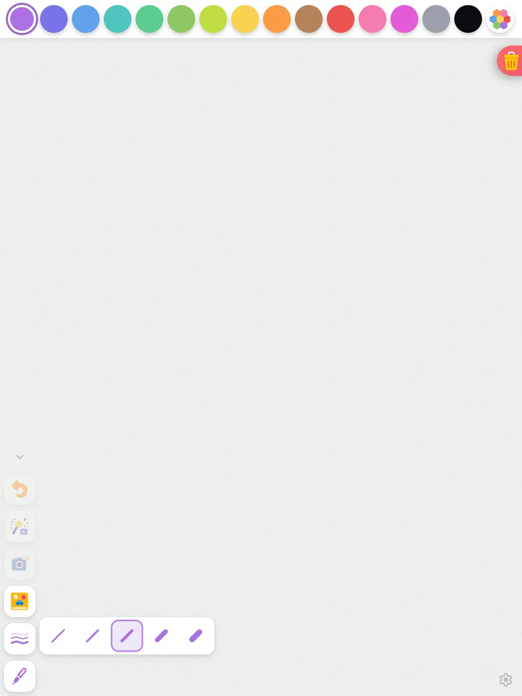 Stroke-width menu in light mode at iPad Pro 13-inch (M4) in portrait
