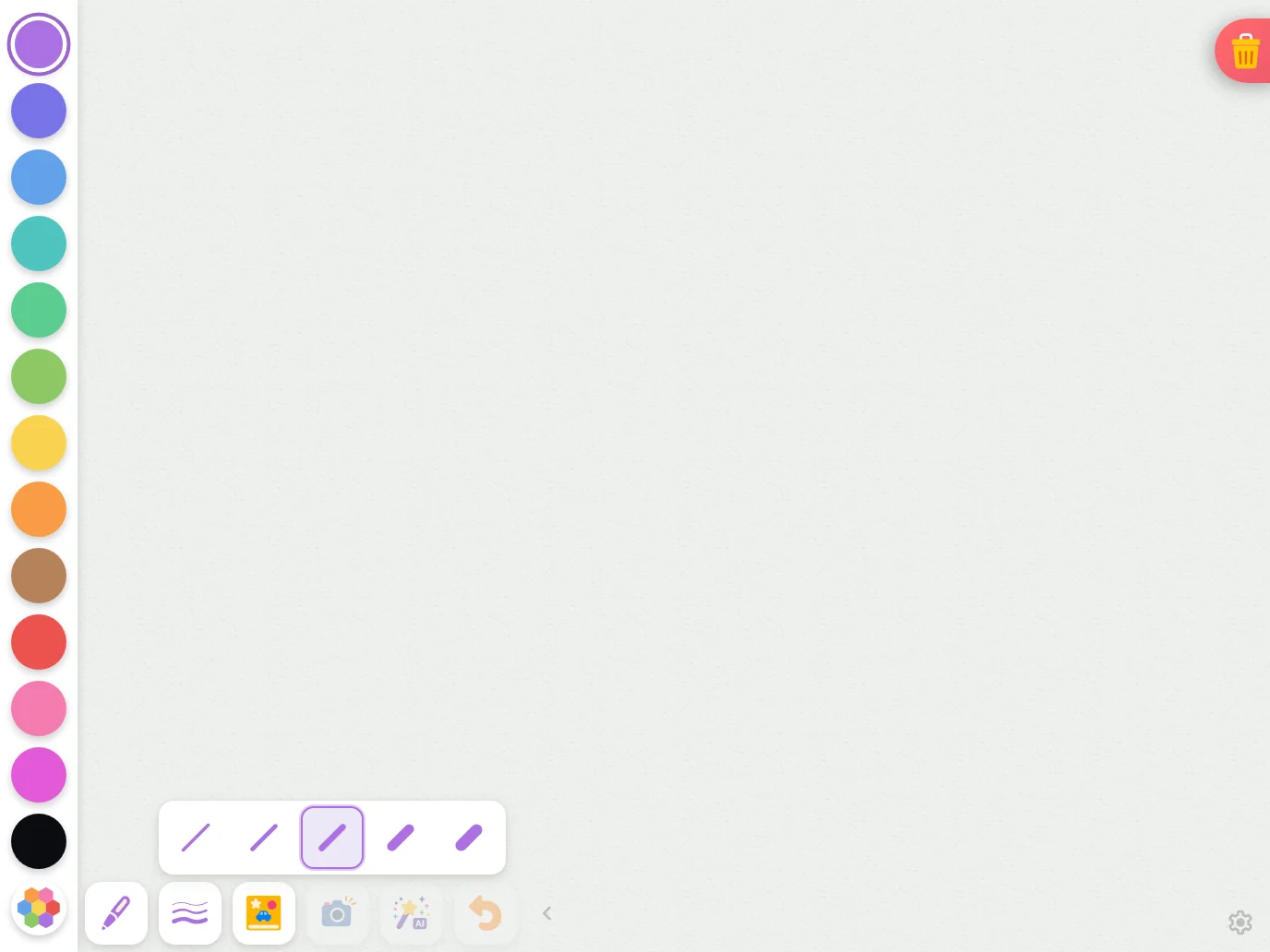 Stroke-width menu in light mode at iPad Pro 13-inch (M4) in landscape