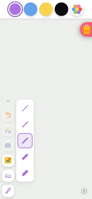 Stroke-width menu in light mode at iPhone 13 mini in portrait