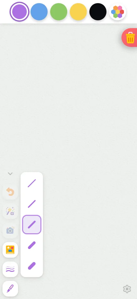 Stroke-width menu in light mode at iPhone 16 Pro Max in portrait