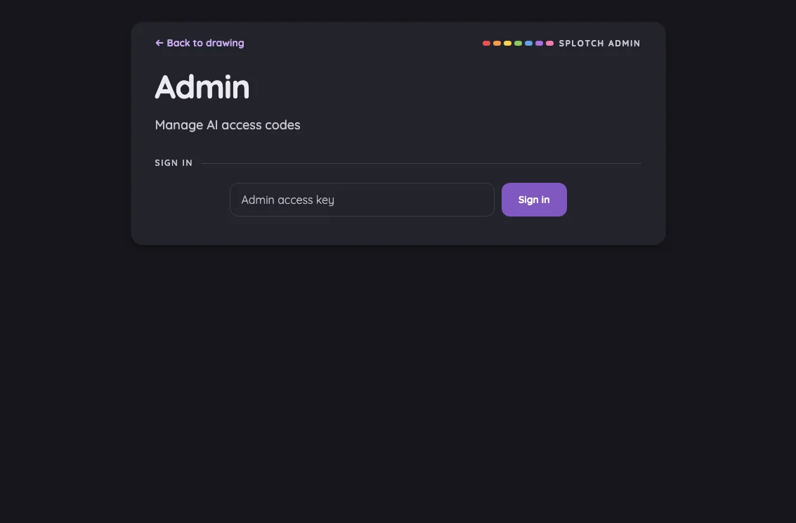 Admin · signed out in night mode at iPad mini 7th Gen (2024) in landscape