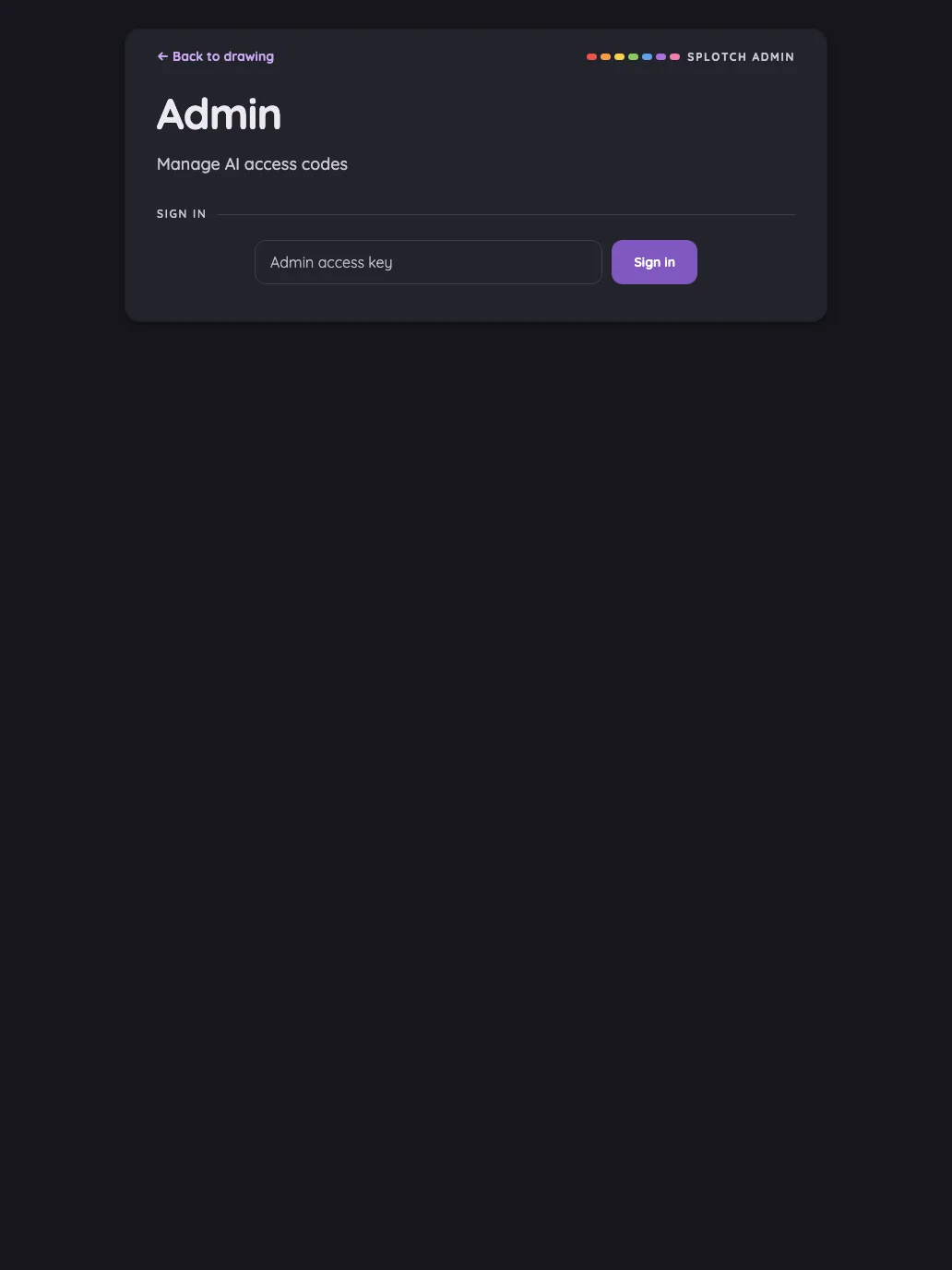 Admin · signed out in night mode at iPad Pro 13-inch (M4) in portrait