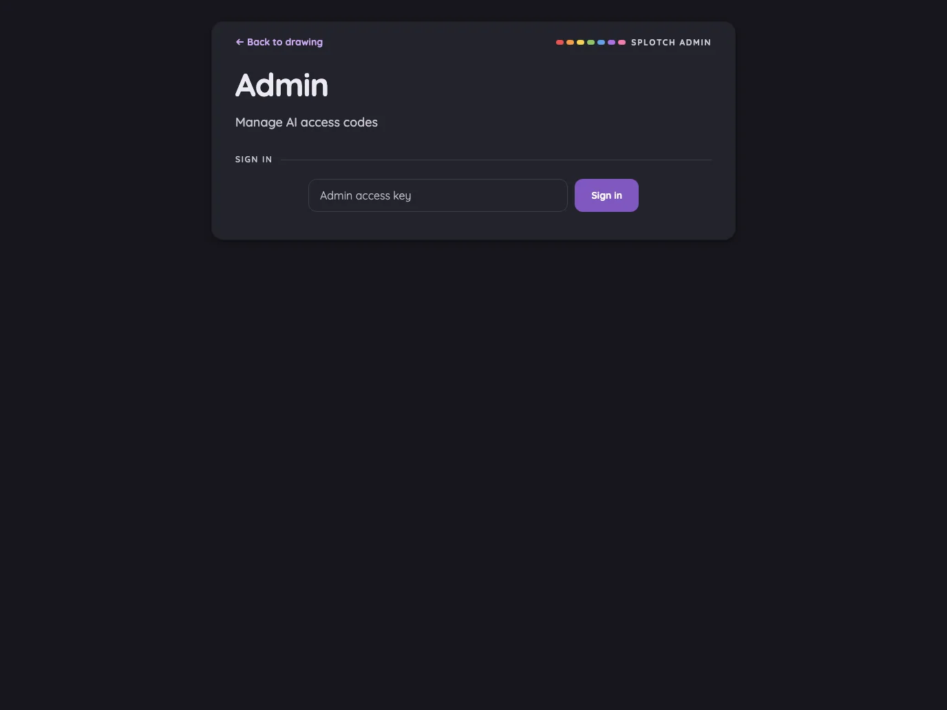 Admin · signed out in night mode at iPad Pro 13-inch (M4) in landscape
