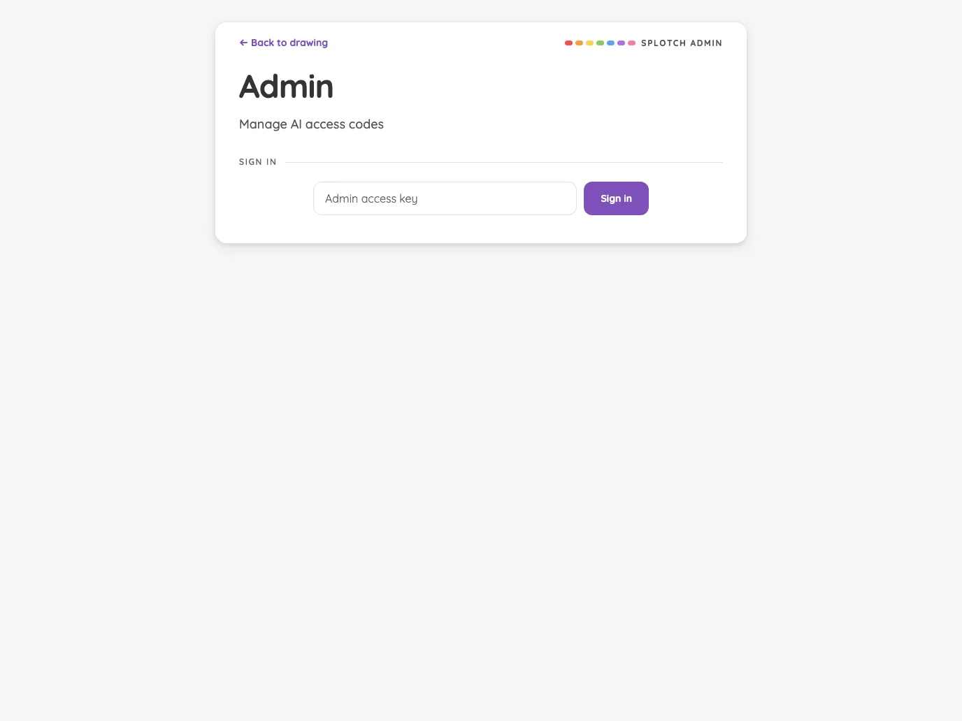 Admin · signed out in light mode at iPad Pro 13-inch (M4) in landscape
