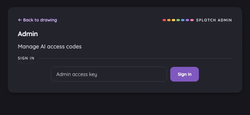 Admin · signed out in night mode at iPhone 13 mini in landscape