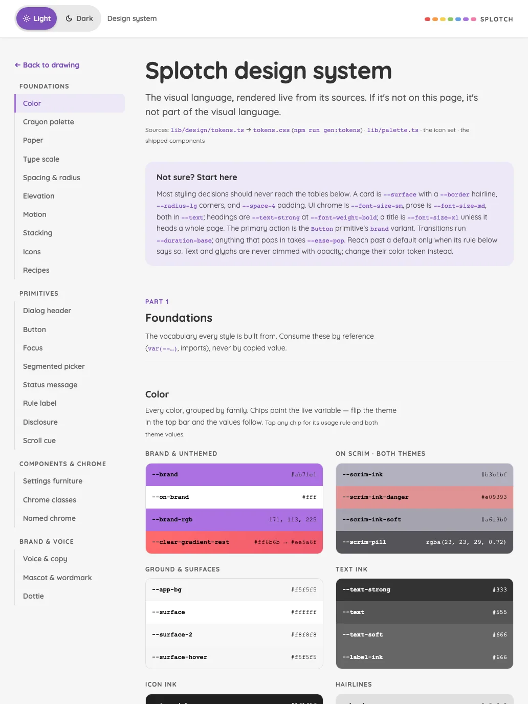 Design system in light mode at iPad Pro 13-inch (M4) in portrait