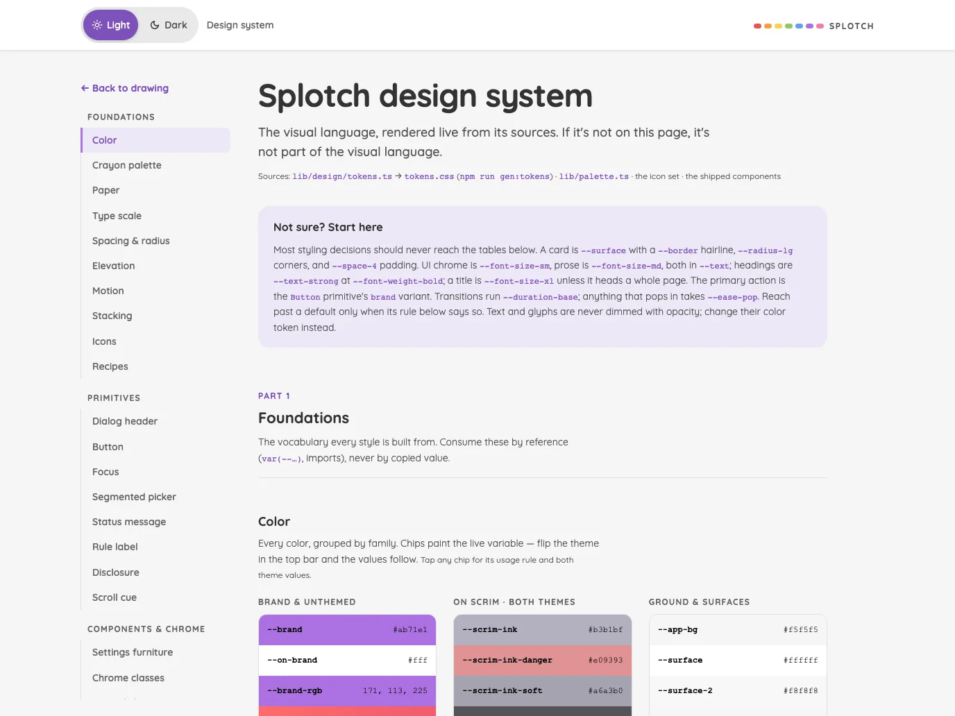 Design system in light mode at iPad Pro 13-inch (M4) in landscape