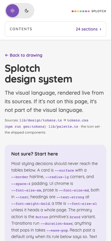 Design system in light mode at iPhone 13 mini in portrait