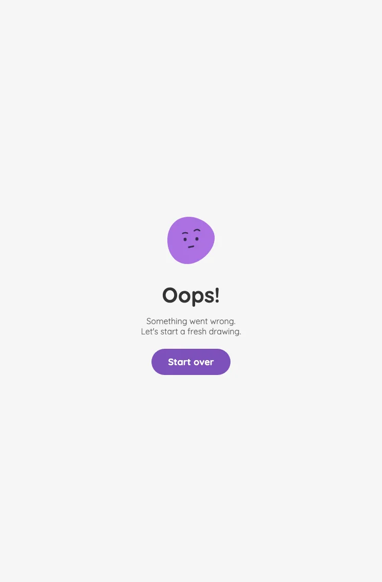 App error screen in light mode at iPad mini 7th Gen (2024) in portrait
