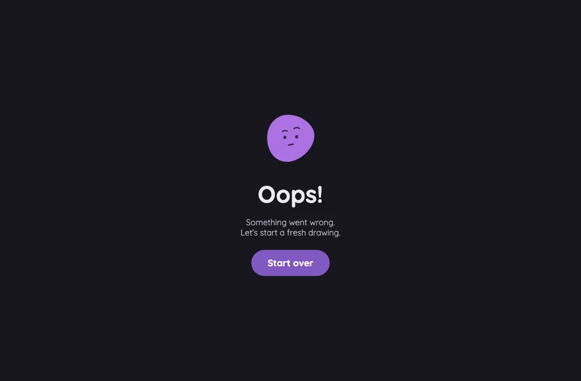 App error screen in night mode at iPad mini 7th Gen (2024) in landscape