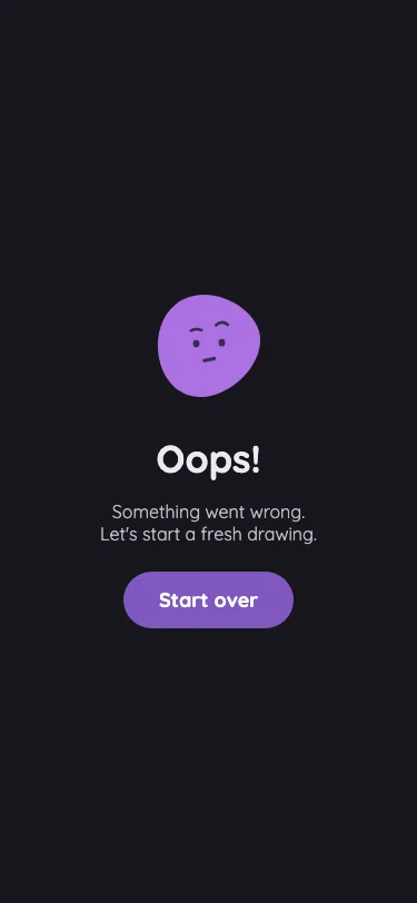 App error screen in night mode at iPhone 13 mini in portrait