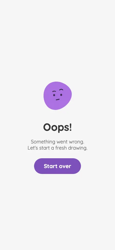 App error screen in light mode at iPhone 13 mini in portrait