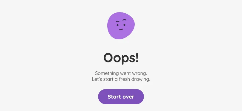 App error screen in light mode at iPhone 13 mini in landscape