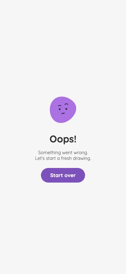 App error screen in light mode at iPhone 16 Pro Max in portrait