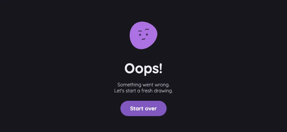 App error screen in night mode at iPhone 16 Pro Max in landscape