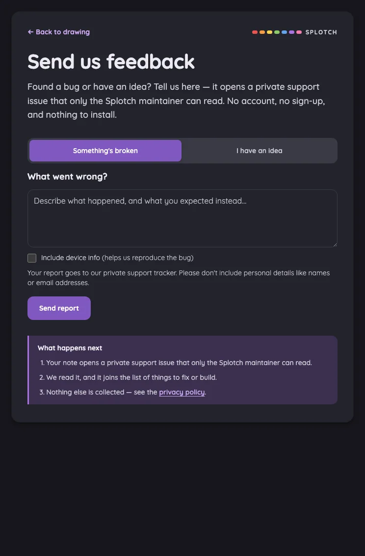 Feedback in night mode at iPad mini 7th Gen (2024) in portrait
