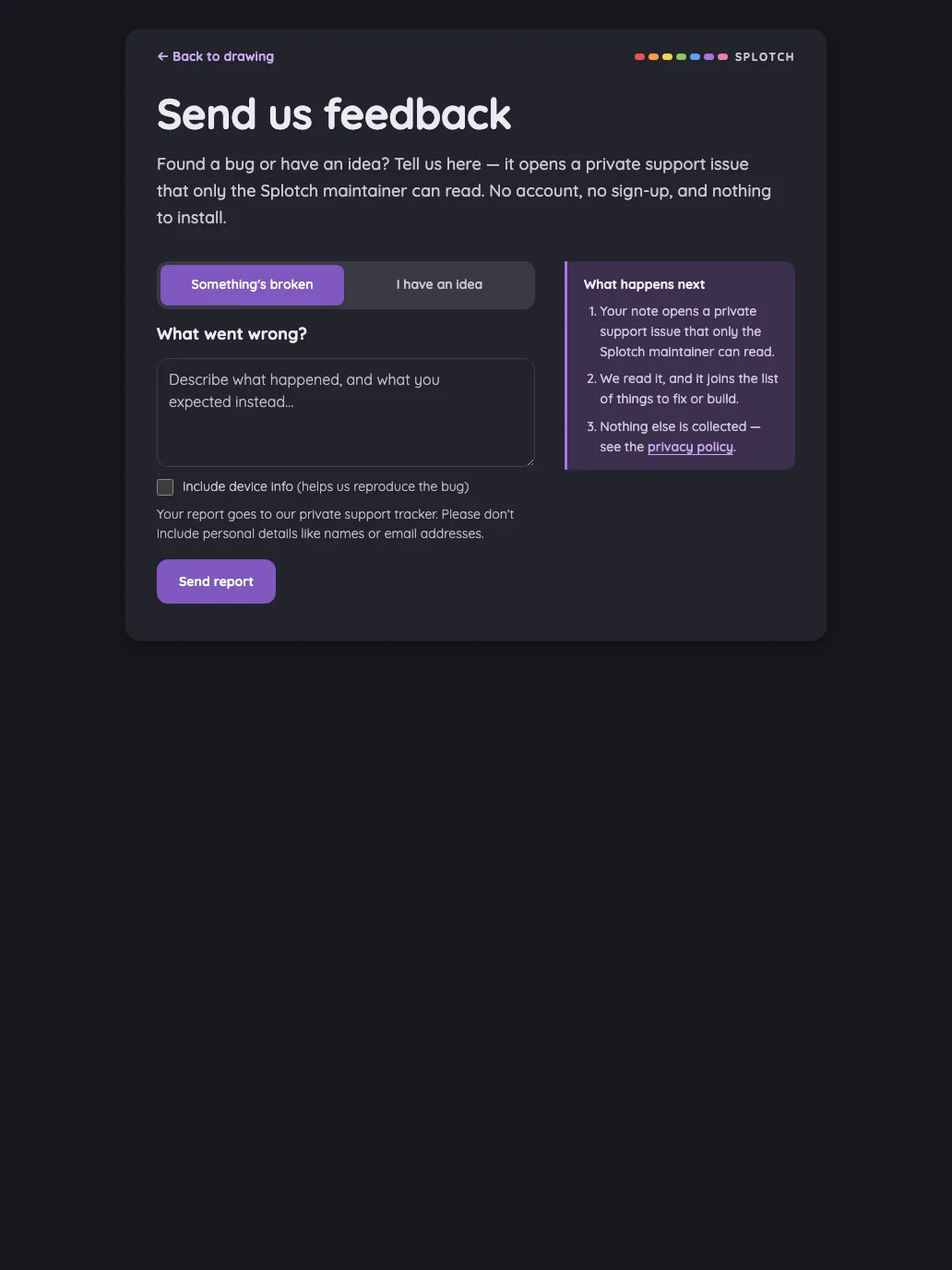 Feedback in night mode at iPad Pro 13-inch (M4) in portrait