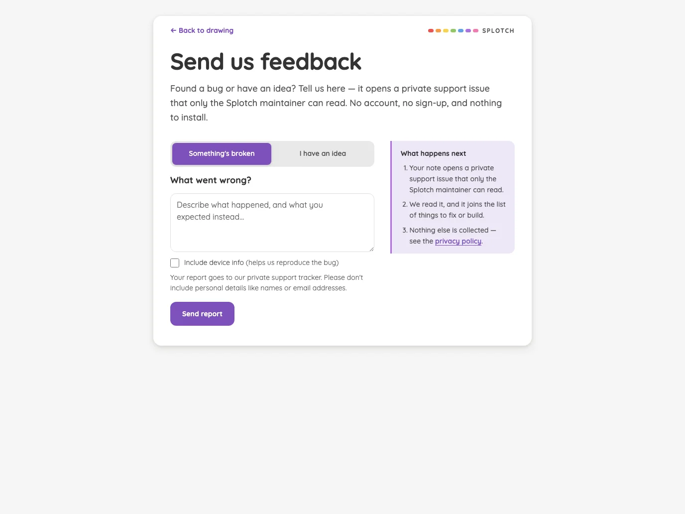 Feedback in light mode at iPad Pro 13-inch (M4) in landscape