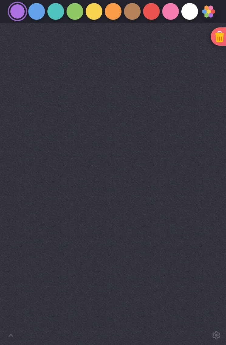 Drawing canvas in night mode at iPad mini 7th Gen (2024) in portrait