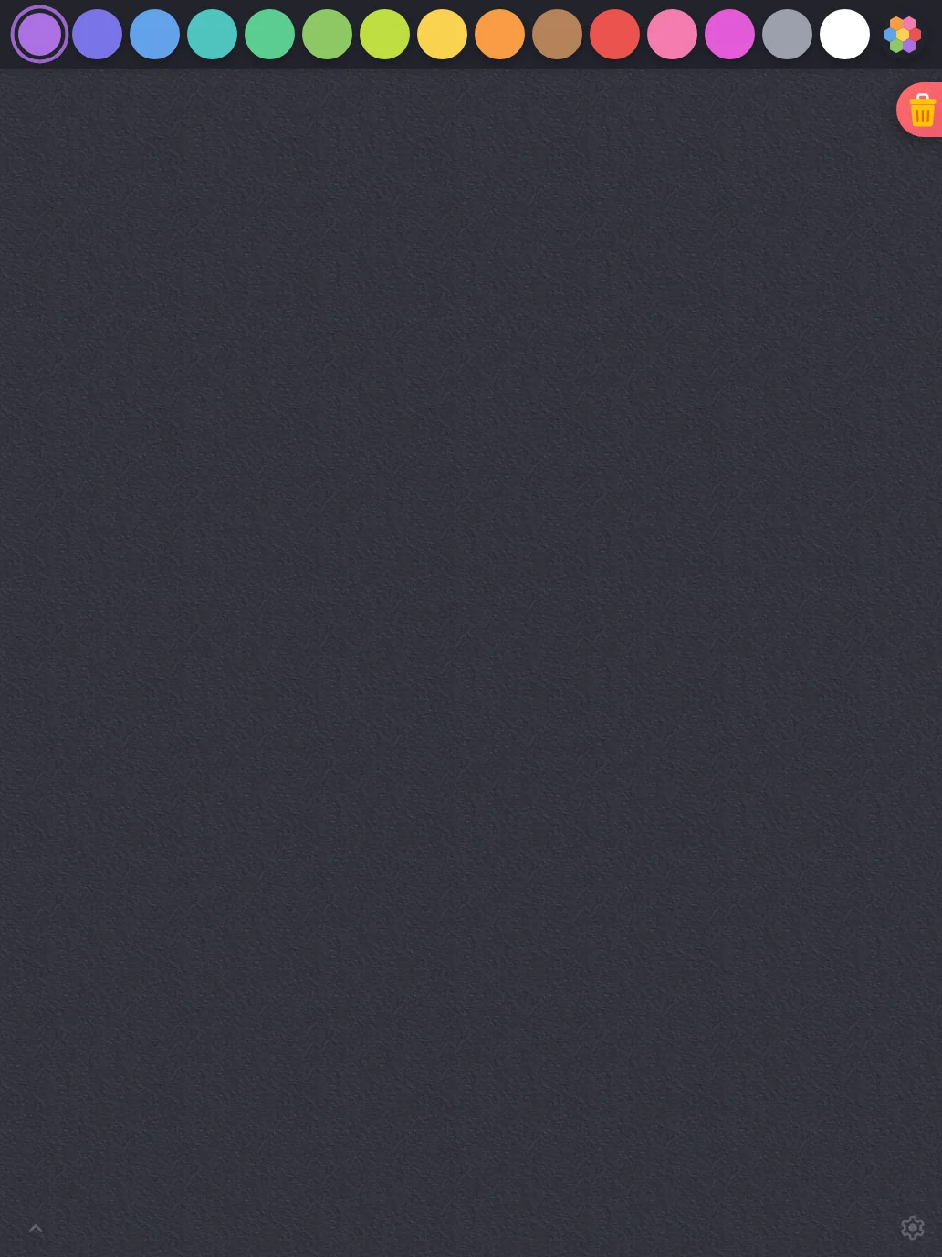 Drawing canvas in night mode at iPad Pro 13-inch (M4) in portrait
