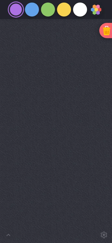 Drawing canvas in night mode at iPhone 16 Pro Max in portrait