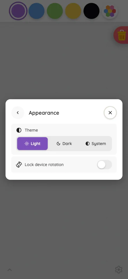 Settings · Appearance in light mode at iPhone 16 Pro Max in portrait
