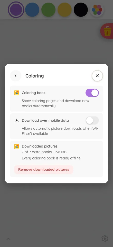 Settings · Coloring in light mode at iPhone 16 Pro Max in portrait