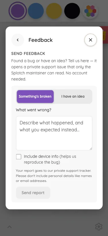 Settings · Feedback in light mode at iPhone 13 mini in portrait