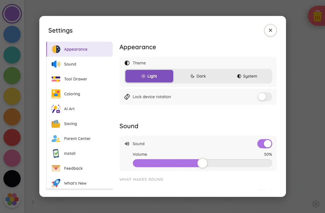 Settings · overview in light mode at iPad mini 7th Gen (2024) in landscape