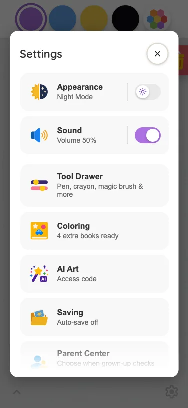 Settings · overview in light mode at iPhone 13 mini in portrait