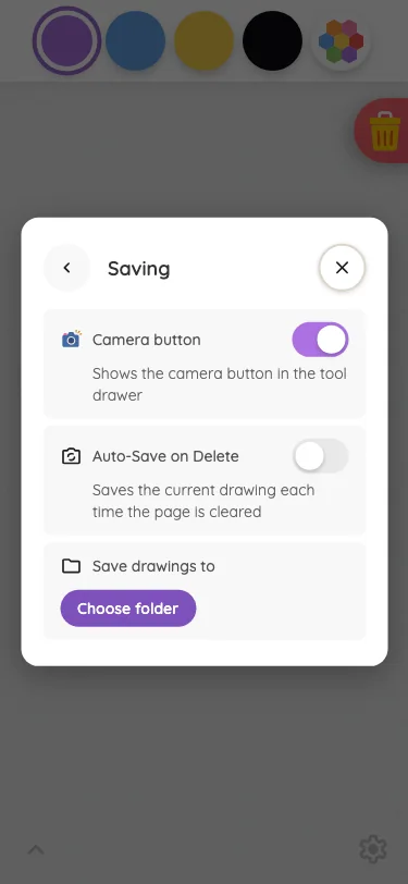 Settings · Saving in light mode at iPhone 13 mini in portrait