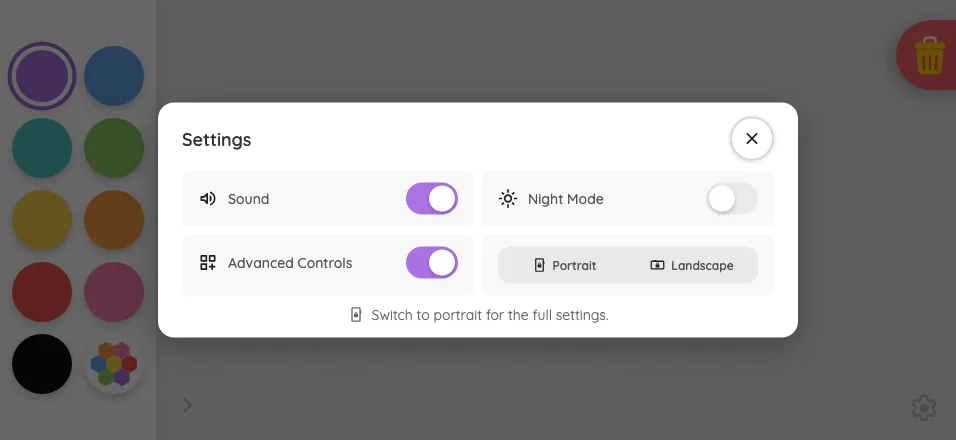 Settings · Saving in light mode at iPhone 16 Pro Max in landscape