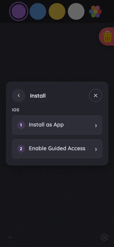 Settings · Install in night mode at iPhone 13 mini in portrait