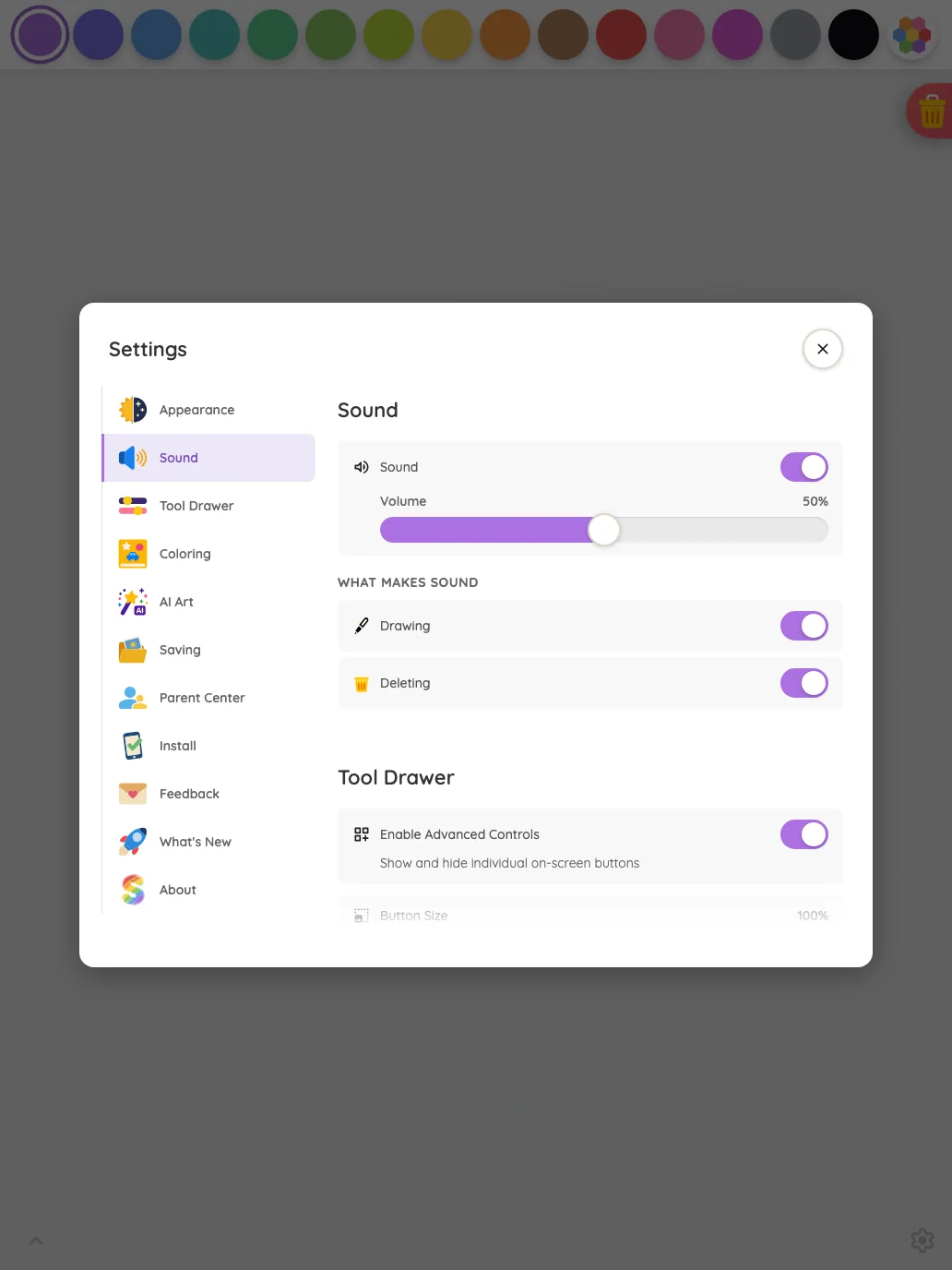Settings · Sound in light mode at iPad Pro 13-inch (M4) in portrait