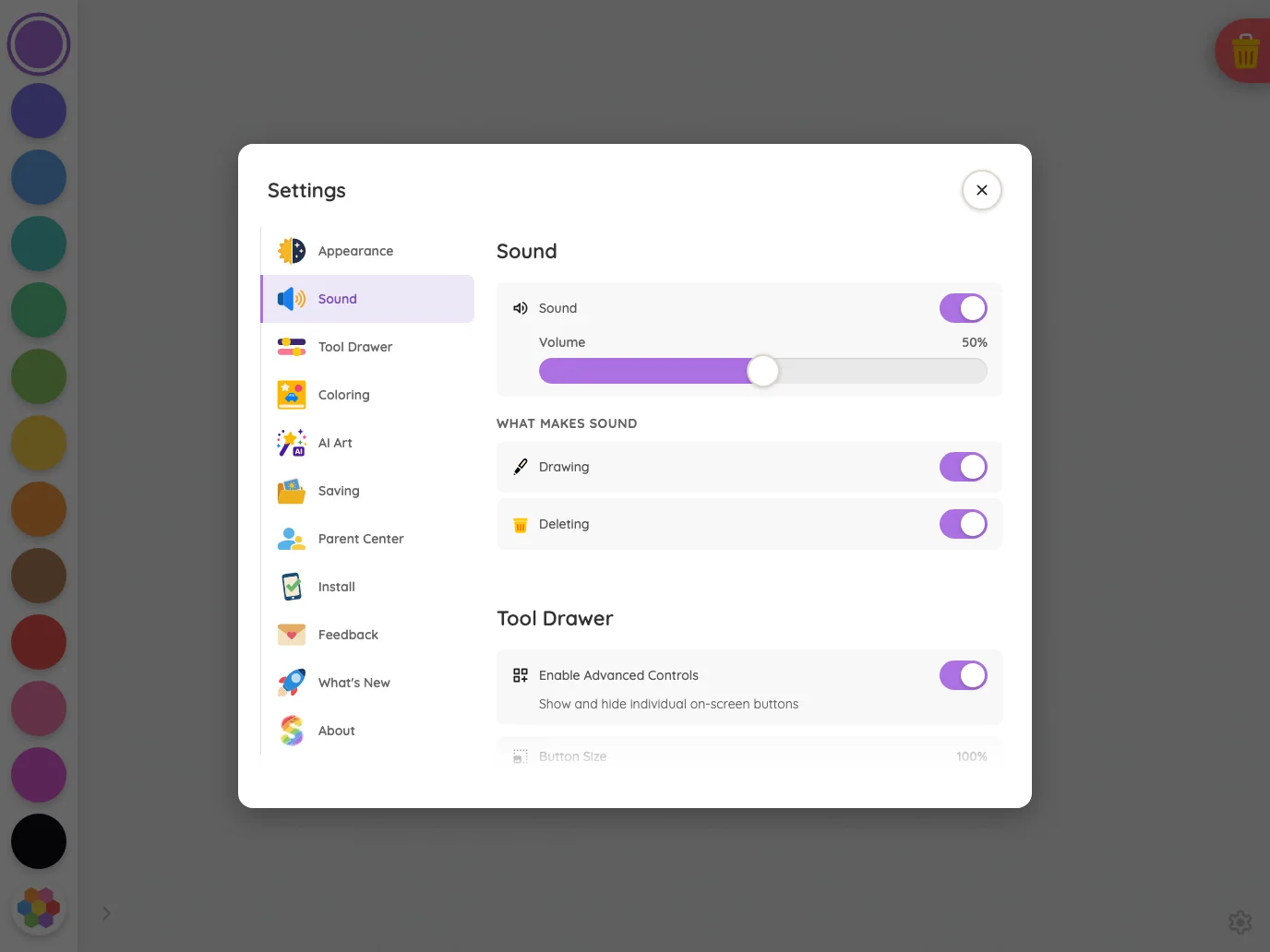 Settings · Sound in light mode at iPad Pro 13-inch (M4) in landscape
